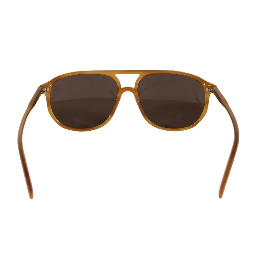 David Beckham Lightweight Aviator Sunglasses - Yellow Horn / Brown - NWT